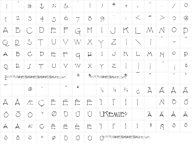 Montreal Architect Regular  glyph index