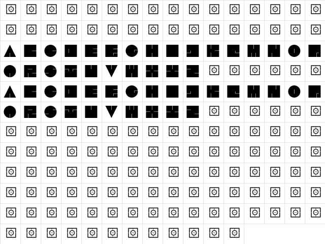 AlphaBloc Sculpture  glyph index