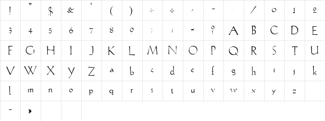 Gabel Lite Regular Lite  glyph index