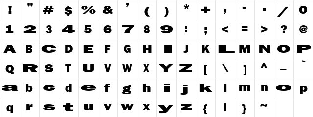 Staley Regular  glyph index