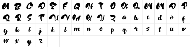 Handpick Regular  glyph index