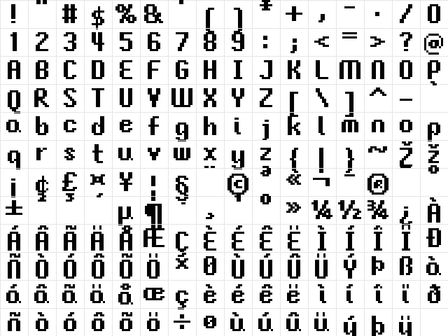 FFF Gardencity Bold Regular  glyph index