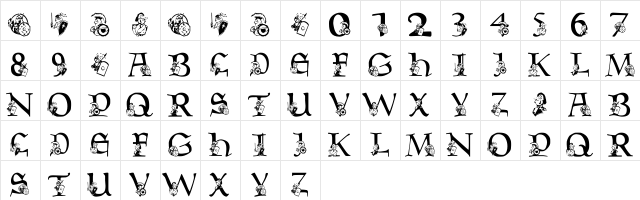 LMS Warrior Mascot Regular  glyph index