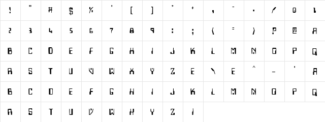 Homemade Robot Regular  glyph index