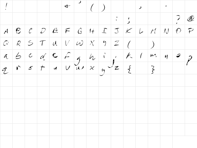 MTF Rever Regular  glyph index