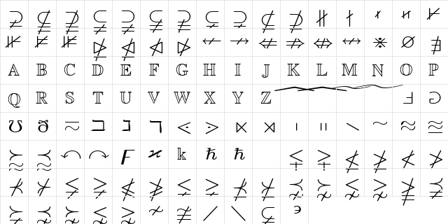 msbm5 Regular  glyph index
