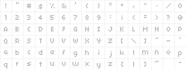 Smirnof Regular  glyph index