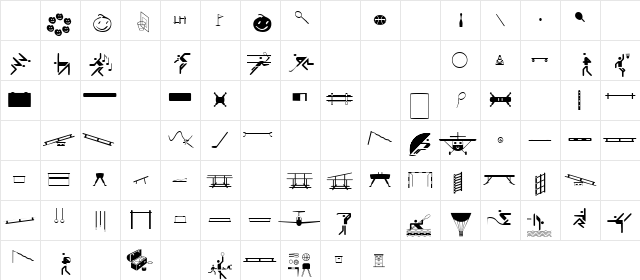 Sport Regular  glyph index