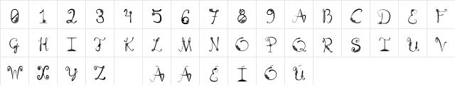 Floral Suave Regular  glyph index