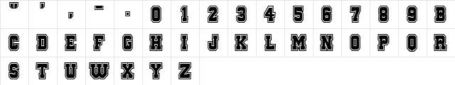 Quaterback Fight Campus Regular  glyph index