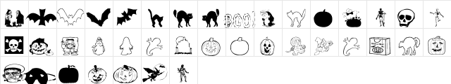 AEZ halloween dingbats Normal  glyph index