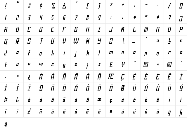 Operational Amplifier Regular  glyph index