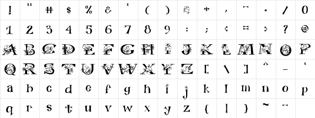 Hybrid Hibiscus Regular  glyph index