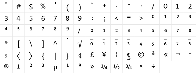 Lisboa Expert Regular  glyph index