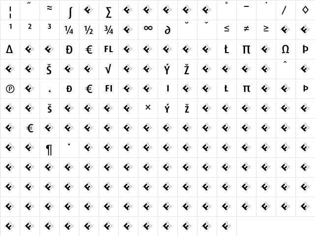 Dax-MediumCapsExp Regular  glyph index