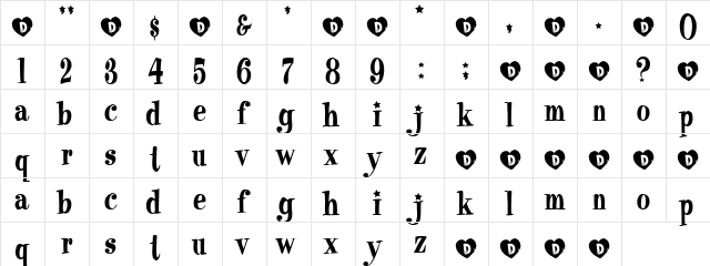 Fuzzbox Regular  glyph index