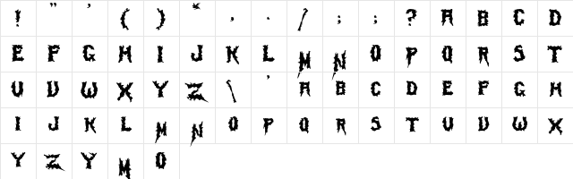 Mayhem Regular  glyph index