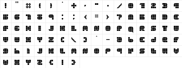 OPN DunPeel Heat Regular  glyph index