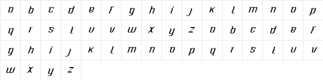 Caspian Sea Italic  glyph index
