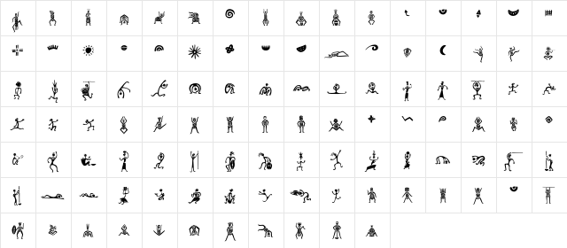 MiniPics Zafrica Regular  glyph index