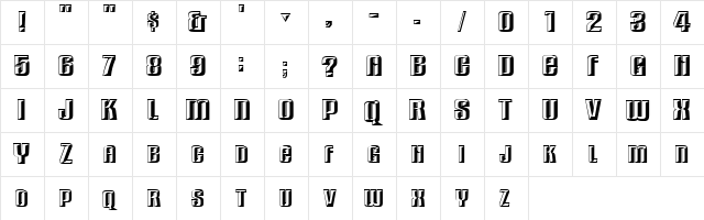 3 BannerPriz DNA Regular  glyph index