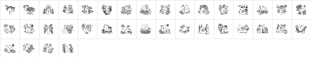 Crayola Kiddy Font Regular  glyph index