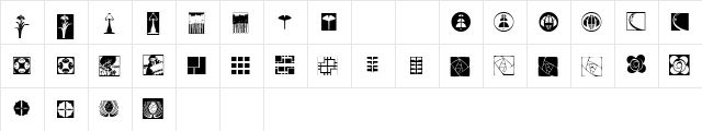ArtsCraftsDingbats Regular  glyph index