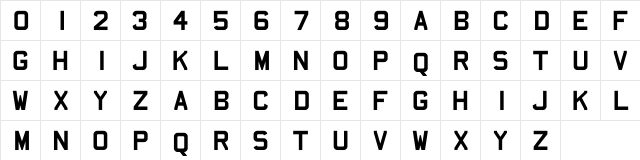 AFCarplates Regular  glyph index