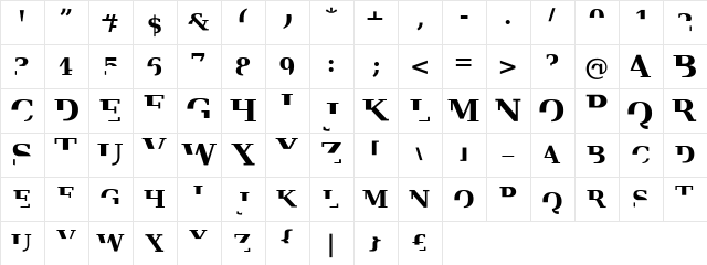 Veru Serif Regular  glyph index