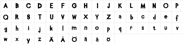 Babe Bamboo Regular  glyph index