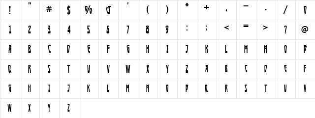 Afisha Regular  glyph index