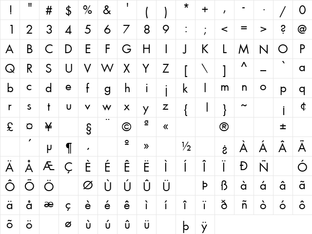 Loving 15 Regular  glyph index