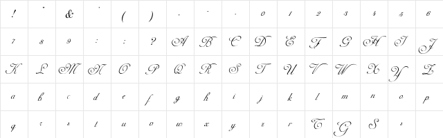 AdineKirnberg-S Regular  glyph index