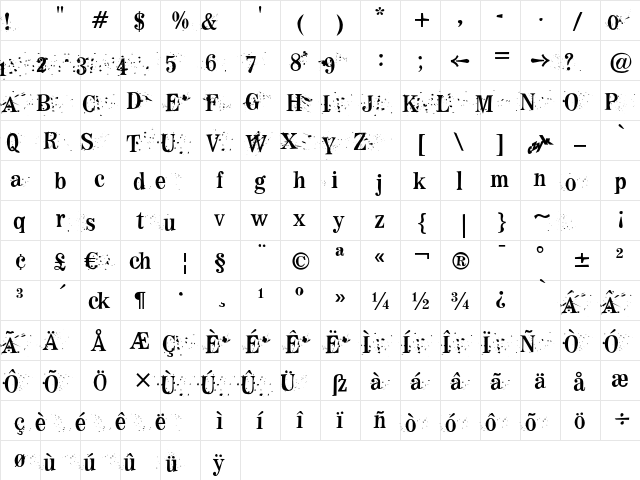 F2F MadZine LT Std Dirt  glyph index