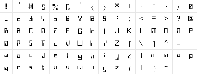 AsplinPlain Regular  glyph index