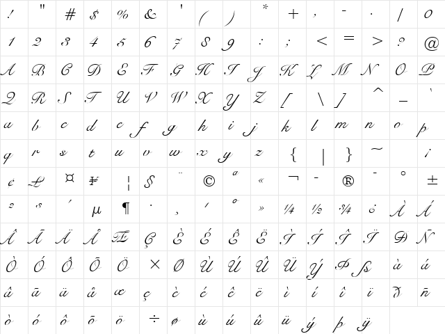 UVN Sang Song Regular  glyph index