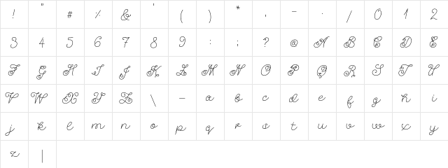 Hawaii Beach Regular  glyph index