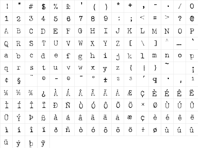 Gabriele Light Ribbon FG Regular  glyph index