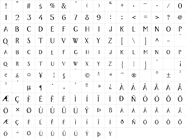 FZ BASIC 26 Normal  glyph index