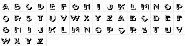 Arabeska Gradient Regular  glyph index