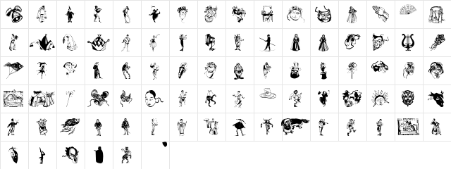 ItsAllTheater Regular  glyph index