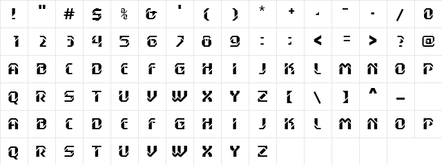 Labamba Regular  glyph index