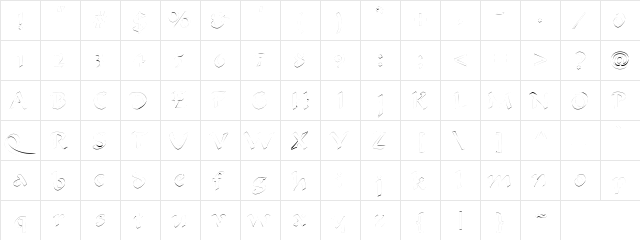 LinetHollows Regular  glyph index