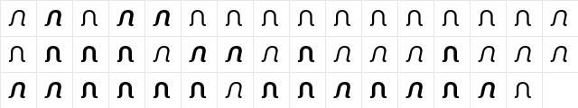 TFSquiggleSans Regular  glyph index