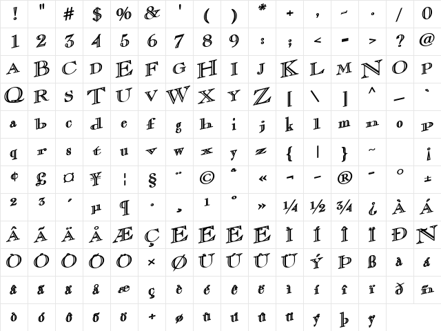 CasOpenOutaControlSSK Bold  glyph index