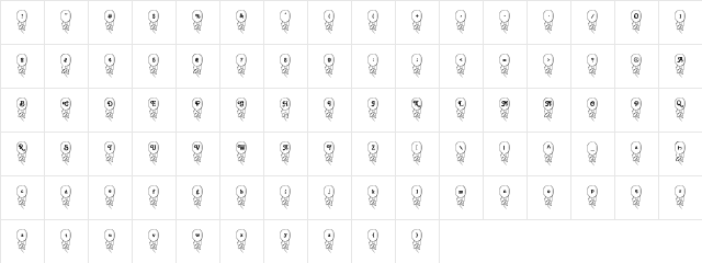 New Regular  glyph index