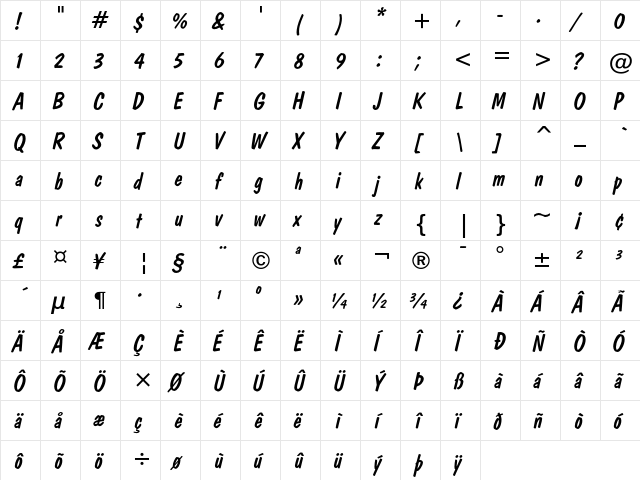 Dom Diagonal  glyph index