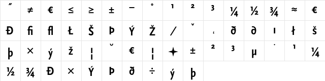 Scala Sans Bold Exp Cn  glyph index