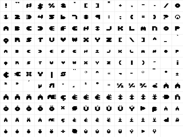 Bal-Astaral Expanded Expanded  glyph index