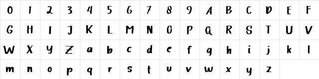Halimah Regular  glyph index